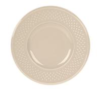 GENEVIEVE LETHU 537949 Assiette à Dessert Modèle Grain de Riz - Faïence Coloris Taupe - Ø 21 cm