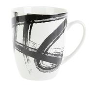 GENEVIEVE LETHU 538755 Mug 34 cl Porcelaine - Gamme L'ART DU GESTE - Ø 8.5 cm H 10.5 cm - Coloris Blanc-noir