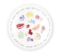 GENEVIEVE LETHU 544014 Grande Assiette de Présentation Ø 34 cm - Porcelaine Coloris Blanc - Assiette de Service Décor Fruits