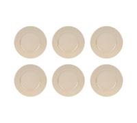 GENEVIEVE LETHU 545266 Lot de 6 Assiettes Plates Modèle Grain de Riz - Faïence Coloris Taupe - Ø 27 cm