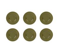 GENEVIEVE LETHU 545270 Lot de 6 Assiettes à Dessert Modèle Grain de Riz - Faïence Kaki - Ø 21 cm