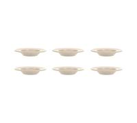 GENEVIEVE LETHU 545287 Lot de 6 Assiettes Creuse Modèle Grain de Riz - Faïence Coloris Taupe - Ø 22,5 cm