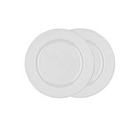 Geneviève Lethu Lot de 2 assiettes plates en porcelaine Blanc 26 cm