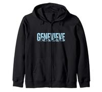 Geneviève Sea Waves - Nom personnalisé Ocean Beach Art Sweat à Capuche