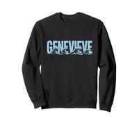 Geneviève Sea Waves - Nom personnalisé Ocean Beach Art Sweatshirt