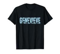Geneviève Sea Waves - Nom personnalisé Ocean Beach Art T-Shirt