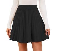 Genfien Jupes Femme A-Ligne Tricotée Mini Skirt | Taille Haute,Ceinture élastiquée,Automne,Hiver