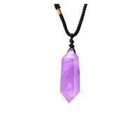 GENGGENG YEJIANGHUA Natural Cristal Pendentif Bijoux Amethyste Point de Pierre Guérisseur Violet Souvenirs Fit for Hommes Femmes Bijoux Cadeau Cadeau Cadeau Simple Amulette Natural (Color : Amethyst)