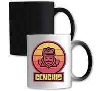 Genghis Khan Khagan de l'Empire mongol Art minimaliste Tasse à changement de couleur Blanc