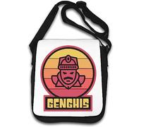 Genghis Khan Khagan de l'Empire mongol Sac à bandoulière minimaliste Blanc