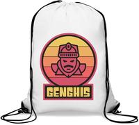 Genghis Khan Khagan de l'Empire mongol Sac de gym minimaliste avec cordon de serrage Blanc