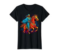 Gengis Khan Empire Mongol T-Shirt Graphique avec Valeur, Femme, Noir, S