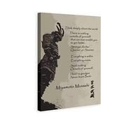 GENGSHENG Vagabond Poster Miyamoto Musashi Règles de la vie Poster mural avec citations de samouraï japonais pour décoration de chambre, encadré, prêt à être accroché, 30,5 x 45,7 cm