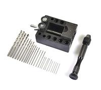 GenGutoo Hand Drill Set Pin Vise Mini Twist Drill Bits Bijoux Making Craft Tool Kit pour modèle de cire d'abeille en noyer [artisanat de bricolage]