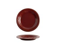GENHAOSAN Assiettes Assiette à Steak de Style rétro, couleur sous glaçure, assiette occidentale créative en céramique for la maison Vaisselle De Dîner(Red,11in)