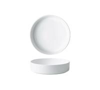 GENHAOSAN Assiettes Assiette profonde en céramique, assiette à salade ménagère, grande assiette creuse, Pot sec, assiette à dîner de fruits de mer Vaisselle De Dîner(White,6in)