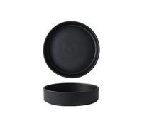 GENHAOSAN Assiettes Assiette profonde en céramique, assiette à salade ménagère, grande assiette creuse, Pot sec, assiette à dîner de fruits de mer Vaisselle De Dîner(Black,6in)