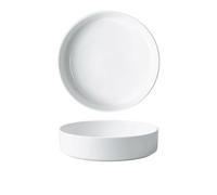 GENHAOSAN Assiettes Assiette profonde en céramique, assiette à salade ménagère, grande assiette creuse, Pot sec, assiette à dîner de fruits de mer Vaisselle De Dîner(White,9in)