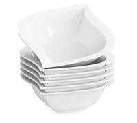 GENHAOSAN Assiettes Service de table 6 pièces en porcelaine blanche et céramique for 6 personnes. Bols à soupe, bols à fruits, saladiers. Vaisselle De Dîner