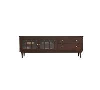 GENHAOSAN MeubleTV pour Chambre À Coucher 180CM Armoire de Rangement Vintage en Bois Massif pour Salon, Pôle Multimédia Verre Minimaliste, Adapté aux Foyers et Hôtels Meubles De Salon