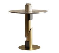 GENHAOSAN Table Basse Table de négociation Ronde en Ardoise Luxe, Petite Table réunion, Bureau, Loisirs, décoration, café De Bout De Salon(60 * 75cm)