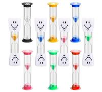 GENHH 10 Pièces Minuteur sablier 6 Couleurs 30s/1/2/3/5/10 Minutes Sablier Brossage Dents Enfant Hourglass Sabliers Souriants pour Enfant pour Jeux Brossage Exercice Etude