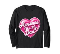 Génial comme mon père, fille, père, cœur, papa, fille, mignon Manche Longue