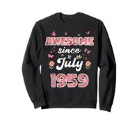 Génial Depuis Juillet 1959 Fleurs 1959 Juillet Anniversaire Sweatshirt