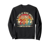 Génial Depuis Juin 2012 Vintage Retro 14e Anniversaire pour Hommes Sweatshirt