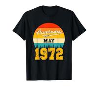 Génial Depuis Mai 1972 Ans Anniversaire Vintage T-Shirt