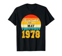 Génial Depuis Mai 1978 Ans Anniversaire Vintage T-Shirt