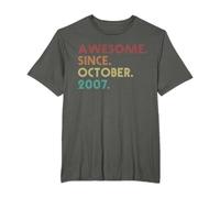 Génial depuis octobre 2007 Un 17e anniversaire amusant T-Shirt