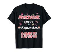Génial Depuis Septembre 1955 Fleurs 1955 Septembre Anniversaire T-Shirt