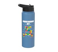Génial pour l'anniversaire d'un enfant de 5 ans avec Block Building Bricks Stainless Steel Insulated Water Bottle