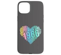 Génial Septembre 1966 Girl Legendary & Fabulous 60th Heart Coque pour iPhone 15 Plus