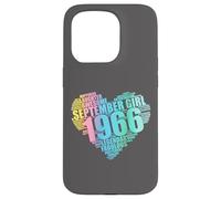 Génial Septembre 1966 Girl Legendary & Fabulous 60th Heart Coque pour iPhone 15 Pro