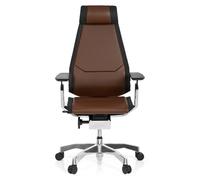 GENIDIA PRO | Cuir - Siège de bureau haut de gamme marron / noir