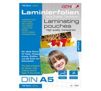 Genie 10262 Pack de 100 pochettes à plastifier 80 microns pour format jusque A5, compatibles avec toutes les plastifieuses thermiques