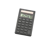 Genie 105 ECO Calculatrice écologique, uniquement à énergie solaire, fabriquée à partir de matériaux recyclés, 8 chiffres, noir