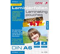 Genie 10783 (Transparent 80 Micron Laminating Pouches, Documents up to DIN A6, S