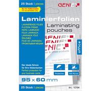 Genie Pochettes à plastifier 10784 – 100 microns – 95 x 60 mm (carte de visite) – Lot de 25