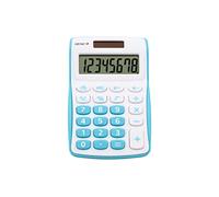 Genie Calculatrice 120 B, 8 chiffres, Dual Power (pile, solaire), design compact bleu