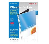 Genie 12383 Lot de 25 dos de couverture pour reliure en carton Format A4 230 g/m² Convient pour tous les types de reliures Noir