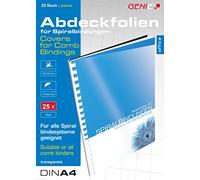 Genie 12385 lot de 25 chemises à couverture transparente format a4-transparent - 150 microns compatibles avec toutes les relieuses transparent