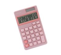 GENIE 212 P 12 Digit Calculator with Dual Power (Solar and Battery) Pink