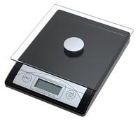 Genie 3623 EDS Balance à courrier et de cuisine graduée de 1 g à 5 kg en plastique résistant avec plateau de verre et écran digital Noir