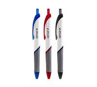 Genie 40004 Stylos à bille, couleurs assorties, convient aux gauchers, lot de 12, contenu : 5 x noir, 5 x bleu et 2 x rouge