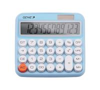 GENIE 612 B Calculatrice de Bureau à 12 Chiffres avec Double Alimentation (Solaire et Batterie) Bleu
