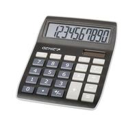 GENIE 840 BK Calculatrice de Bureau 10 Chiffres - Grand Écran Incliné, Grandes Touches, Double Alimentation Solaire et Pile, Pourcentage, Racine Carrée et Mémoire, Compacte, Noire