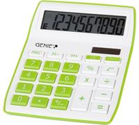 Genie 840 g 10 chiffres calculatrice de bureau avec double alimentation (solaire et batterie) Compact - Vert